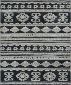 Well Woven Tribal Kanab Dark Grey Modern Rug