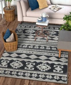 Well Woven Tribal Kanab Dark Grey Modern Rug