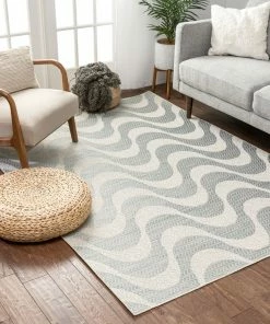 Well Woven Alvito Modern Abstract Blue Flatweave Rug By Chill Rugs