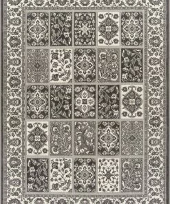 Well Woven Ornamental Grey Vintage Rug 5'3" X 7'3" Grey & Silver