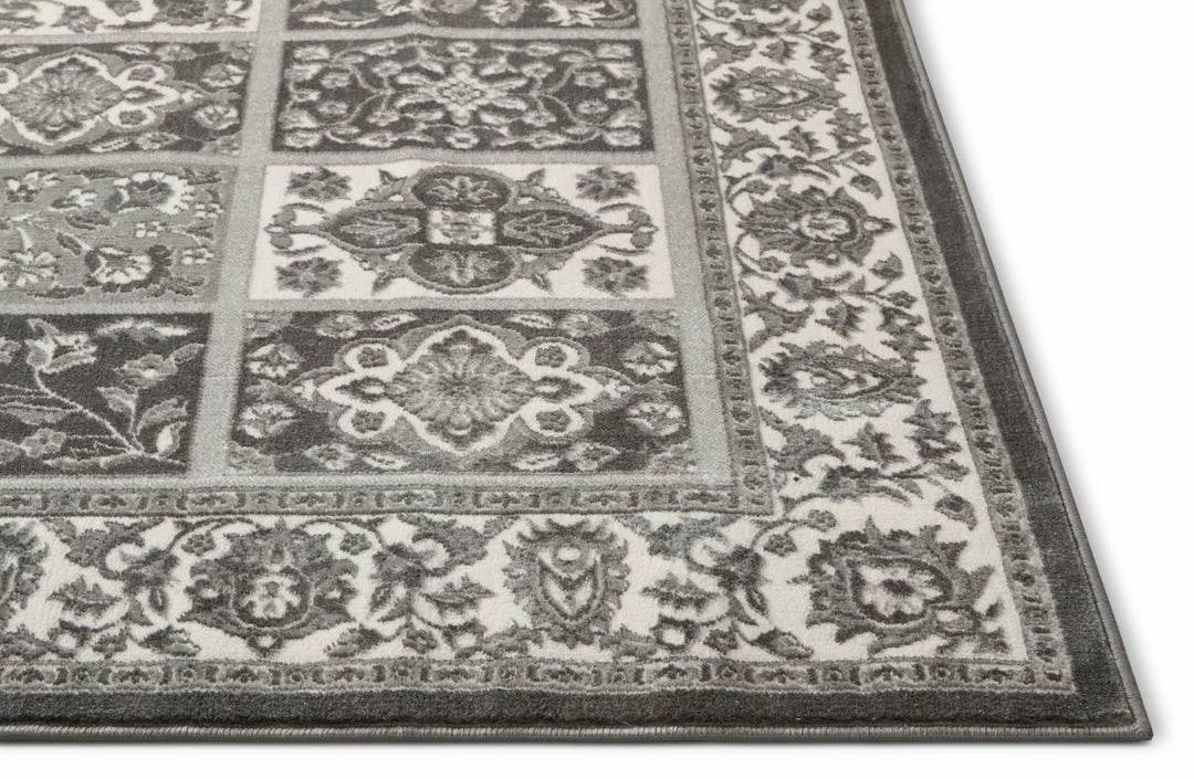 Well Woven Ornamental Grey Vintage Rug 5'3" X 7'3" Grey & Silver 4 Well Woven Ornamental Grey Vintage Rug 5'3" X 7'3" Grey & Silver