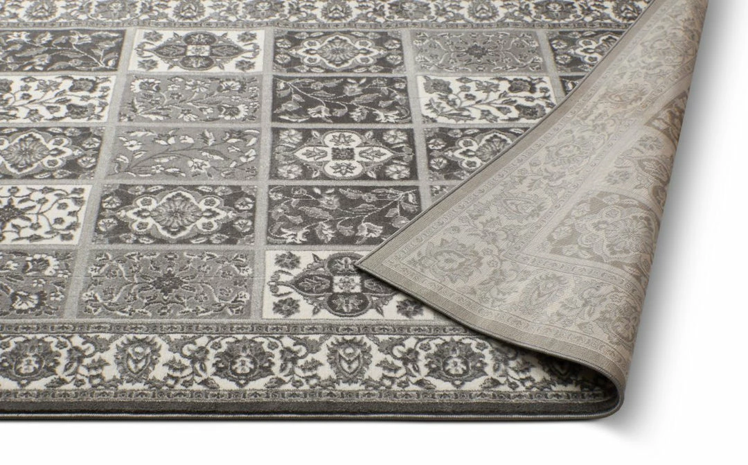 Well Woven Ornamental Grey Vintage Rug 5'3" X 7'3" Grey & Silver 2 Well Woven Ornamental Grey Vintage Rug 5'3" X 7'3" Grey & Silver