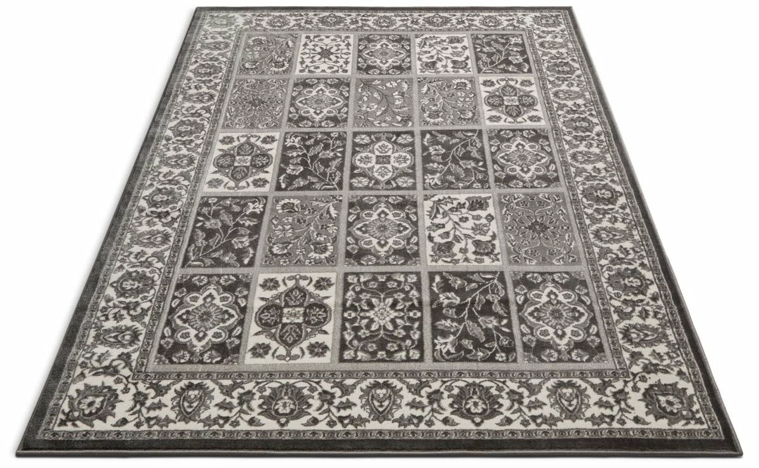 Well Woven Ornamental Grey Vintage Rug 5'3" X 7'3" Grey & Silver 5 Well Woven Ornamental Grey Vintage Rug 5'3" X 7'3" Grey & Silver