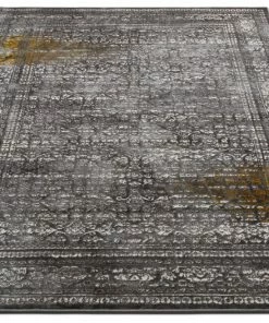 Well Woven Dramatic Gold Vintage Rug