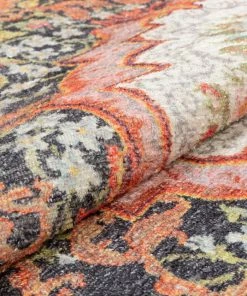 Well Woven Lateren Eclectic Floral Black-Blush Machine Washable Rug By Chill Rugs 7'7