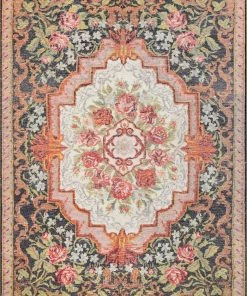 Well Woven Lateren Eclectic Floral Black-Blush Machine Washable Rug By Chill Rugs 7'7" X 9'6" Vintage