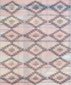 Well Woven Global Trio Southwestern Geometric Blush Machine Washable Rug By Chill Rugs 7'7" X 9'6"