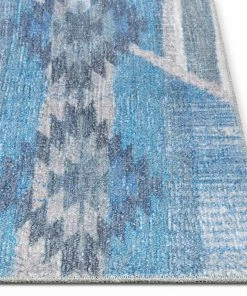 Well Woven Trio Southwestern Geometric Blue Machine Washable Rug By Chill Rugs Global