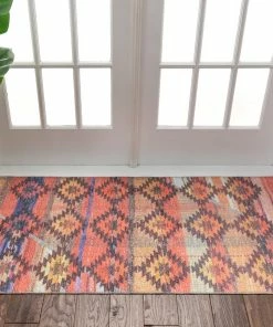 Well Woven Trio Southwestern Geometric Melon Machine Washable Rug By Chill Rugs