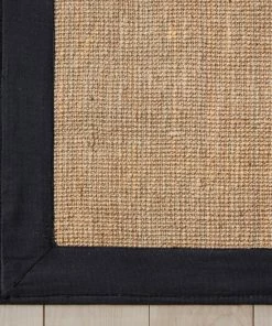 Well Woven Sorel Farmhouse Non-Slip Jute Natural Black Border Rug Jute + Natural
