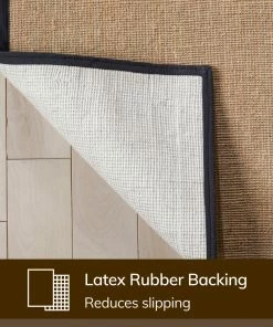 Well Woven Sorel Farmhouse Non-Slip Jute Natural Black Border Rug Jute + Natural