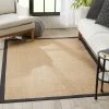 Well Woven Sorel Farmhouse Non-Slip Jute Natural Black Border Rug Jute + Natural