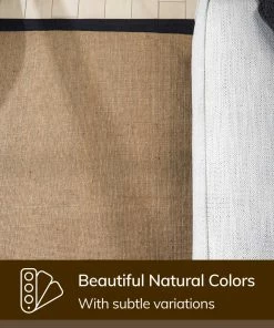 Well Woven Sorel Farmhouse Non-Slip Jute Natural Black Border Rug Jute + Natural