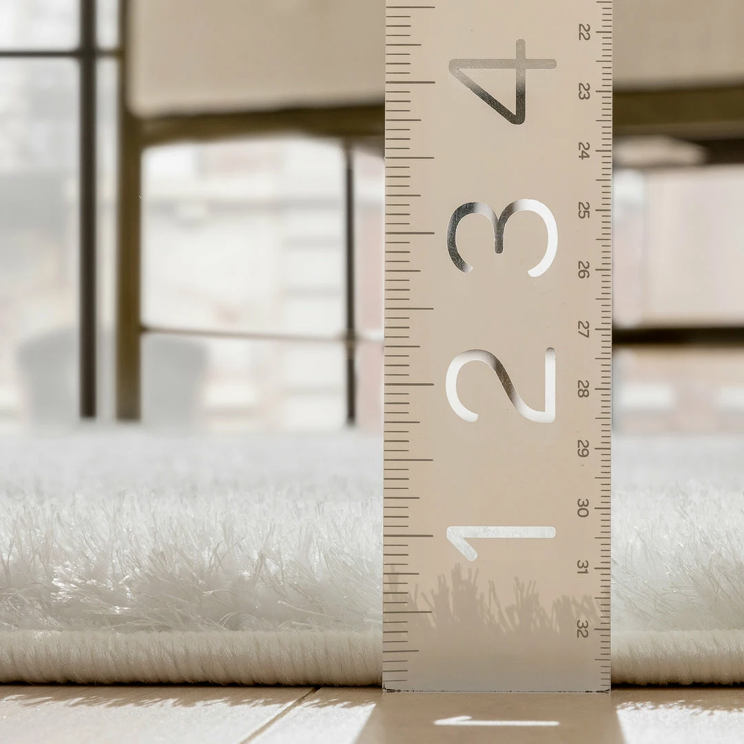 Well Woven Chroma Glam Solid Ultra Soft Ivory Multi-Textured Shimmer Pile Shag Rug 7 Well Woven Chroma Glam Solid Ultra Soft Ivory Multi-Textured Shimmer Pile Shag Rug