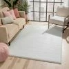 Well Woven Chroma Glam Solid Ultra Soft Ivory Multi-Textured Shimmer Pile Shag Rug