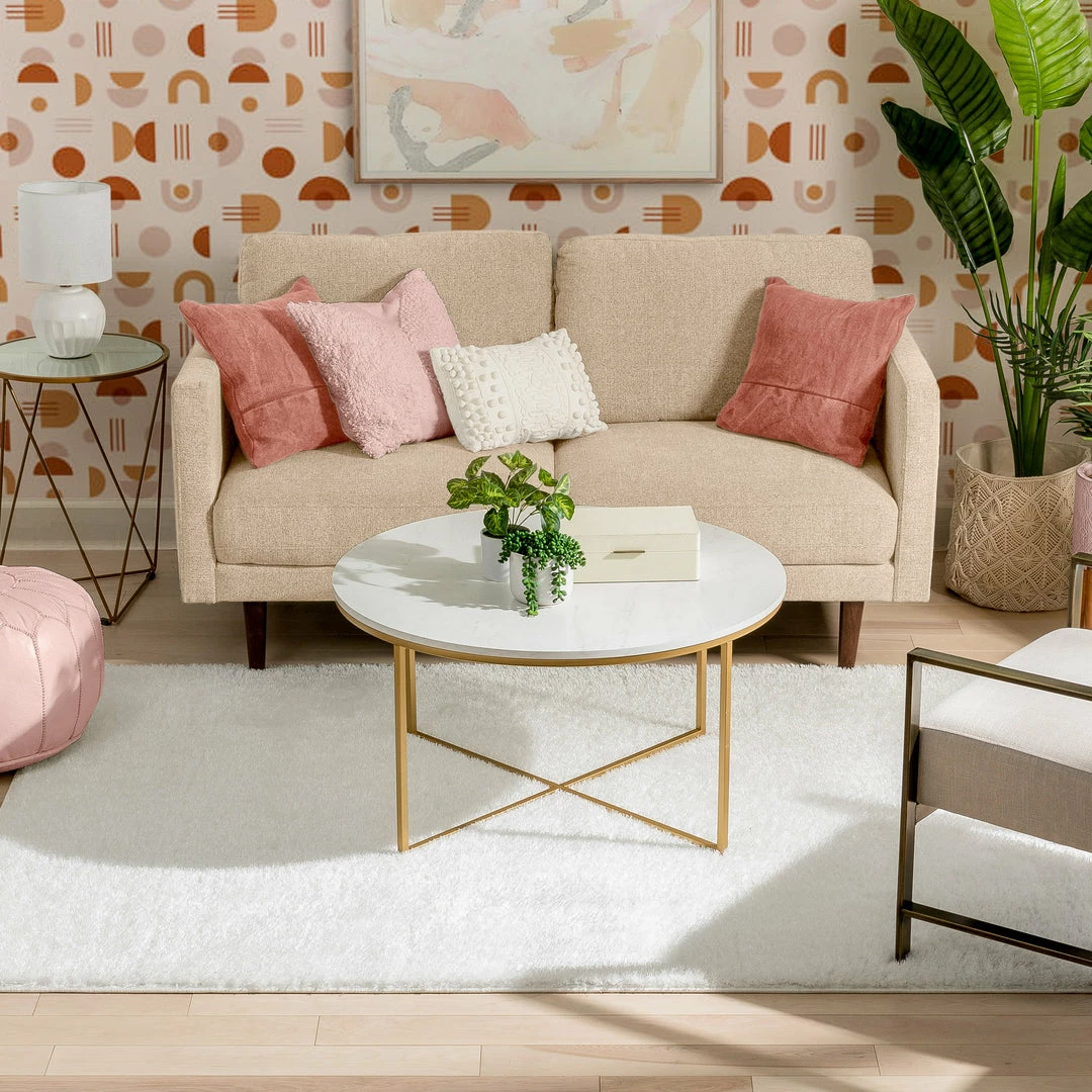 Well Woven Chroma Glam Solid Ultra Soft Ivory Multi-Textured Shimmer Pile Shag Rug 5 Well Woven Chroma Glam Solid Ultra Soft Ivory Multi-Textured Shimmer Pile Shag Rug