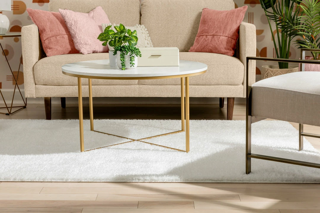 Well Woven Chroma Glam Solid Ultra Soft Ivory Multi-Textured Shimmer Pile Shag Rug 6 Well Woven Chroma Glam Solid Ultra Soft Ivory Multi-Textured Shimmer Pile Shag Rug