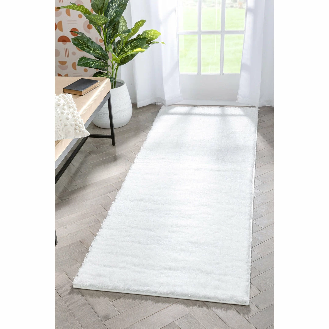 Well Woven Chroma Glam Solid Ultra Soft Ivory Multi-Textured Shimmer Pile Shag Rug 13 Well Woven Chroma Glam Solid Ultra Soft Ivory Multi-Textured Shimmer Pile Shag Rug