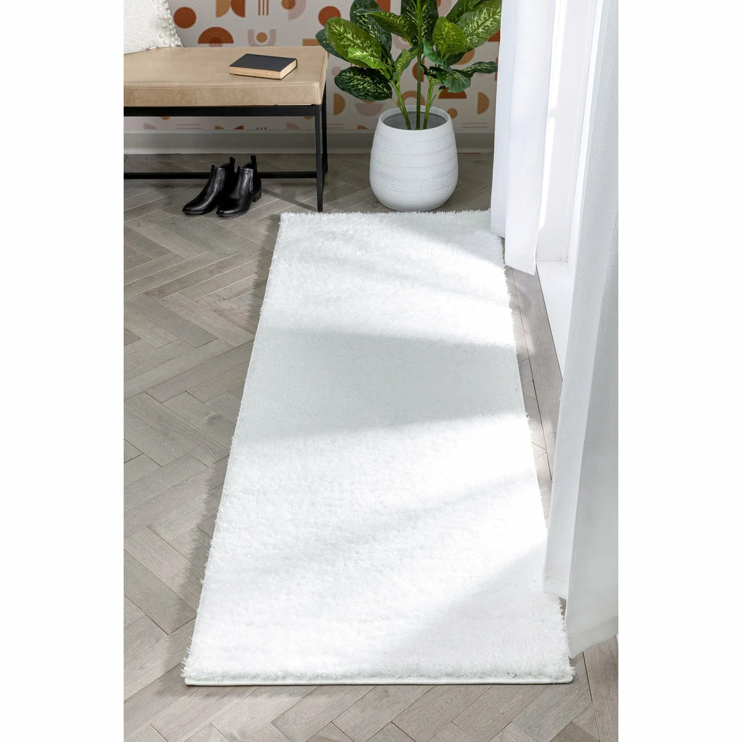 Well Woven Chroma Glam Solid Ultra Soft Ivory Multi-Textured Shimmer Pile Shag Rug 11 Well Woven Chroma Glam Solid Ultra Soft Ivory Multi-Textured Shimmer Pile Shag Rug