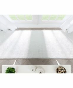 Well Woven Chroma Glam Solid Ultra Soft Ivory Multi-Textured Shimmer Pile Shag Rug 24 Well Woven Chroma Glam Solid Ultra Soft Ivory Multi-Textured Shimmer Pile Shag Rug