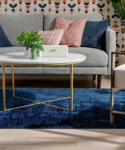 Well Woven Chroma Glam Solid Ultra Soft Indigo Blue Multi-Textured Shimmer Pile Shag Rug 18 Well Woven Chroma Glam Solid Ultra Soft Indigo Blue Multi-Textured Shimmer Pile Shag Rug