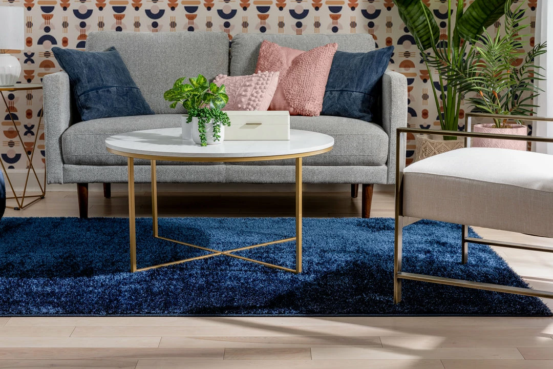 Well Woven Chroma Glam Solid Ultra Soft Indigo Blue Multi-Textured Shimmer Pile Shag Rug 6 Well Woven Chroma Glam Solid Ultra Soft Indigo Blue Multi-Textured Shimmer Pile Shag Rug