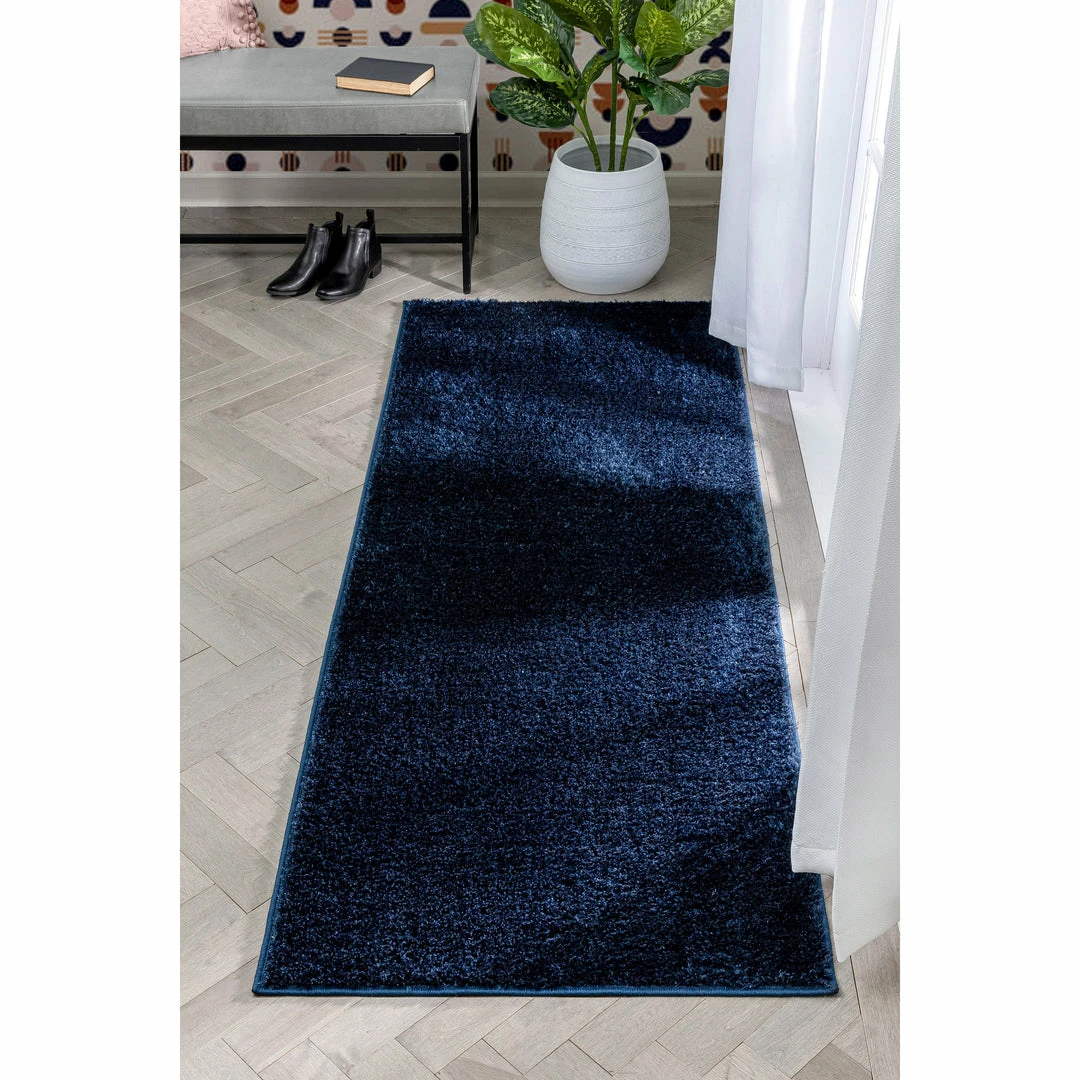 Well Woven Chroma Glam Solid Ultra Soft Indigo Blue Multi-Textured Shimmer Pile Shag Rug 11 Well Woven Chroma Glam Solid Ultra Soft Indigo Blue Multi-Textured Shimmer Pile Shag Rug