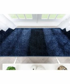 Well Woven Chroma Glam Solid Ultra Soft Indigo Blue Multi-Textured Shimmer Pile Shag Rug 24 Well Woven Chroma Glam Solid Ultra Soft Indigo Blue Multi-Textured Shimmer Pile Shag Rug