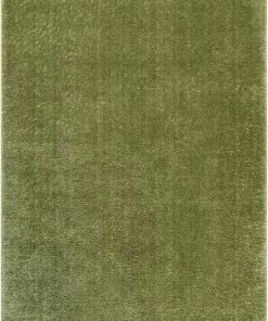 Well Woven Chroma Glam Solid Ultra Soft Green Multi-Textured Shimmer Pile Shag Rug