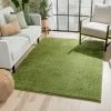 Well Woven Chroma Glam Solid Ultra Soft Green Multi-Textured Shimmer Pile Shag Rug