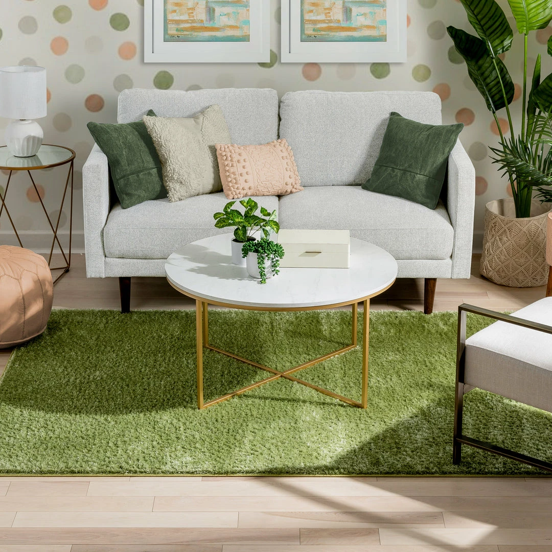 Well Woven Chroma Glam Solid Ultra Soft Green Multi-Textured Shimmer Pile Shag Rug 5 Well Woven Chroma Glam Solid Ultra Soft Green Multi-Textured Shimmer Pile Shag Rug