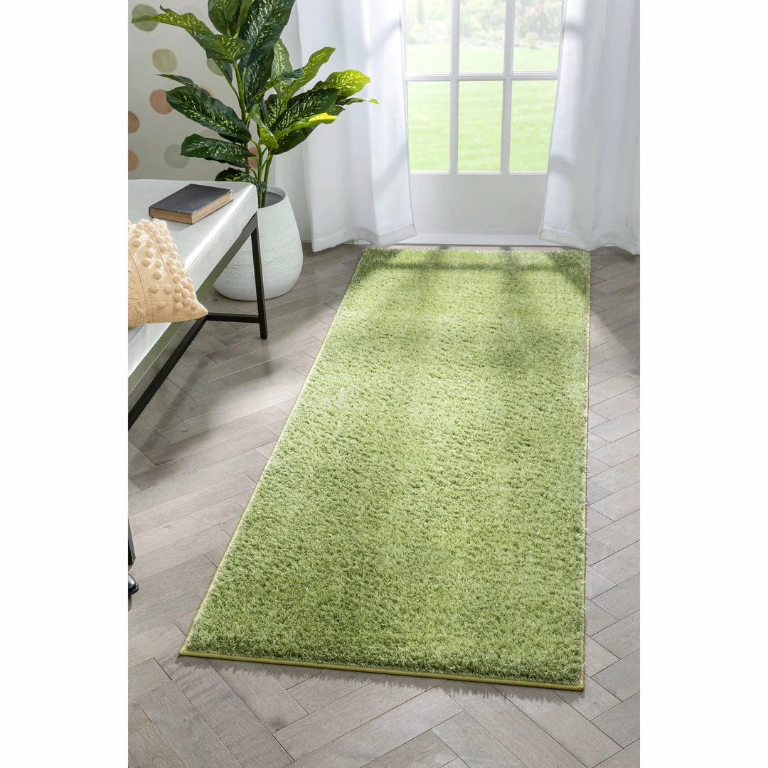Well Woven Chroma Glam Solid Ultra Soft Green Multi-Textured Shimmer Pile Shag Rug 13 Well Woven Chroma Glam Solid Ultra Soft Green Multi-Textured Shimmer Pile Shag Rug