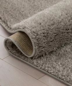 Well Woven Chroma Glam Solid Ultra Soft Light Grey Multi-Textured Shimmer Pile Shag Rug