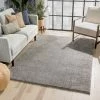 Well Woven Chroma Glam Solid Ultra Soft Light Grey Multi-Textured Shimmer Pile Shag Rug