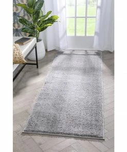 Well Woven Chroma Glam Solid Ultra Soft Light Grey Multi-Textured Shimmer Pile Shag Rug
