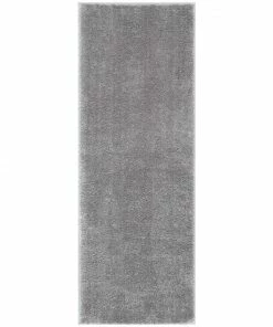 Well Woven Chroma Glam Solid Ultra Soft Light Grey Multi-Textured Shimmer Pile Shag Rug