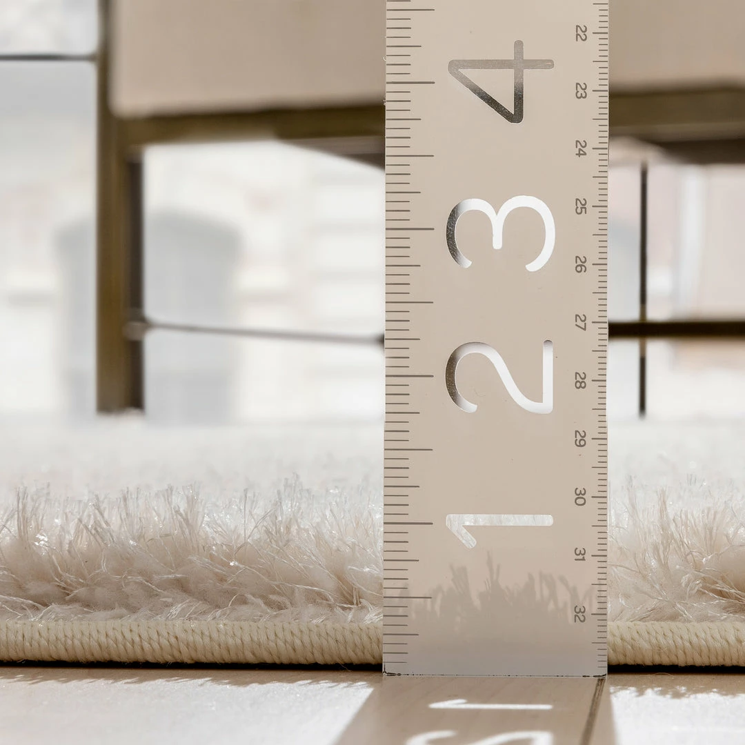 Well Woven Chroma Glam Solid Ultra Soft Beige Multi-Textured Shimmer Pile Shag Rug 7 Well Woven Chroma Glam Solid Ultra Soft Beige Multi-Textured Shimmer Pile Shag Rug