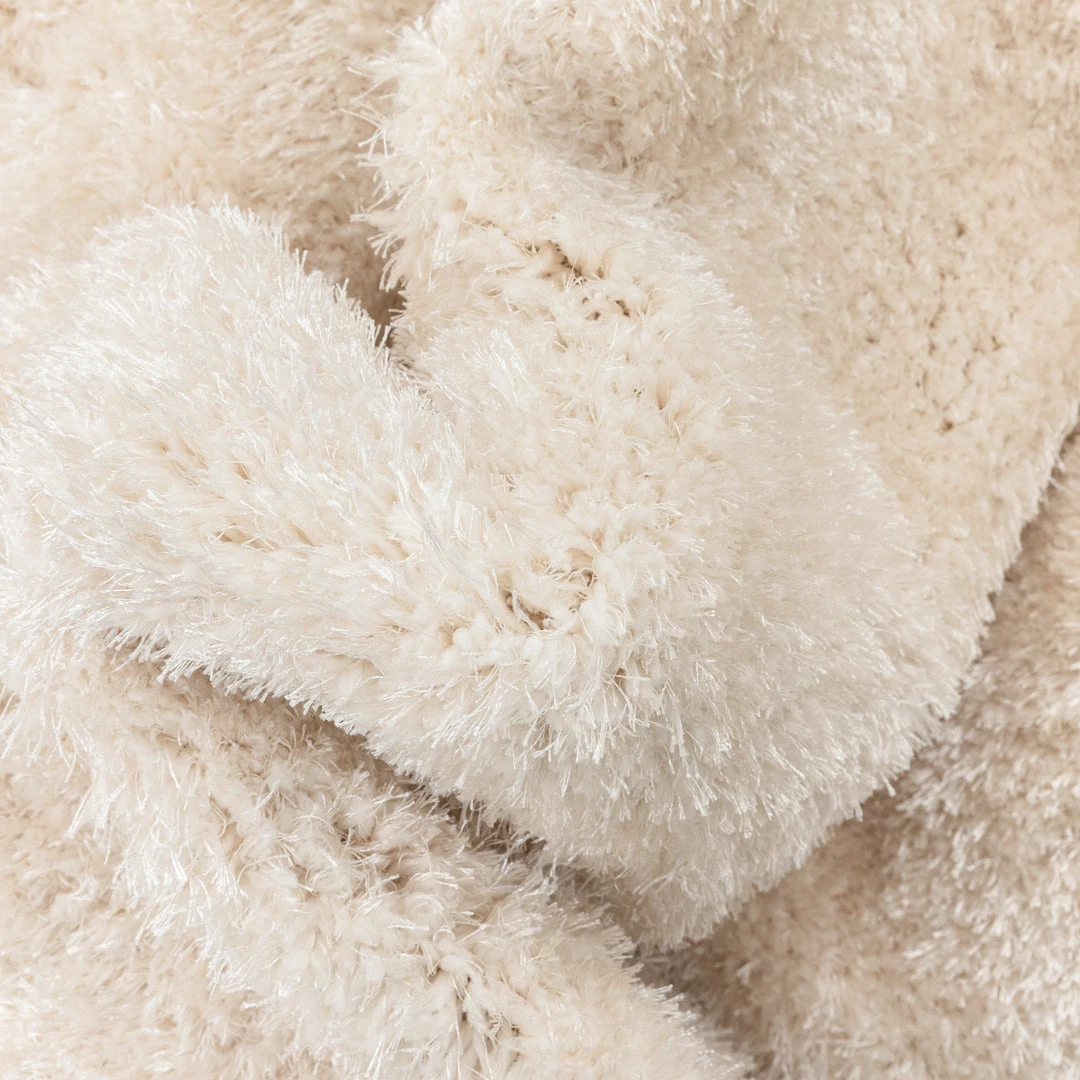 Well Woven Chroma Glam Solid Ultra Soft Beige Multi-Textured Shimmer Pile Shag Rug 3 Well Woven Chroma Glam Solid Ultra Soft Beige Multi-Textured Shimmer Pile Shag Rug