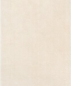 Well Woven Chroma Glam Solid Ultra Soft Beige Multi-Textured Shimmer Pile Shag Rug