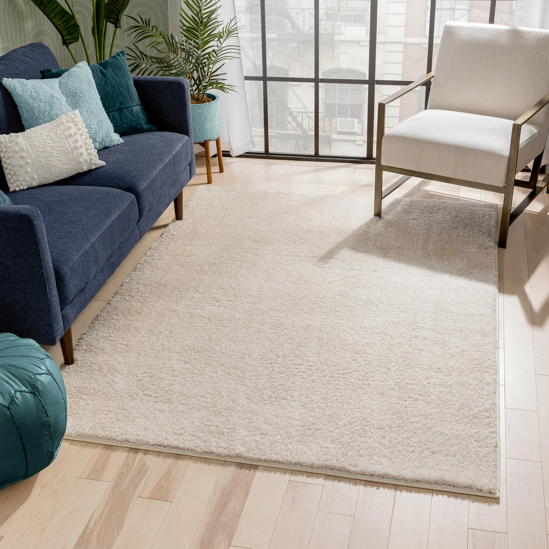 Well Woven Chroma Glam Solid Ultra Soft Beige Multi-Textured Shimmer Pile Shag Rug 1 Well Woven Chroma Glam Solid Ultra Soft Beige Multi-Textured Shimmer Pile Shag Rug