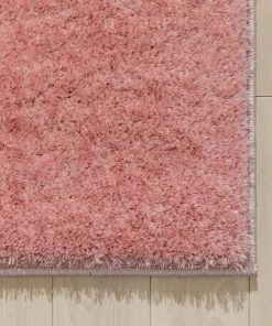 Well Woven Chroma Glam Solid Ultra Soft Light Pink Multi-Textured Shimmer Pile Shag Rug