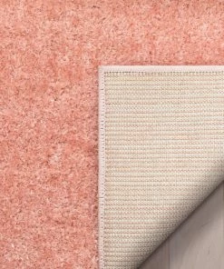 Well Woven Chroma Glam Solid Ultra Soft Light Pink Multi-Textured Shimmer Pile Shag Rug