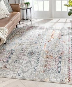 Well Woven Otero Vintage Boho Aztec Tribal Ivory Rug