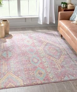 Well Woven Otero Vintage Bohemian Aztec Tribal Blush Rug Global