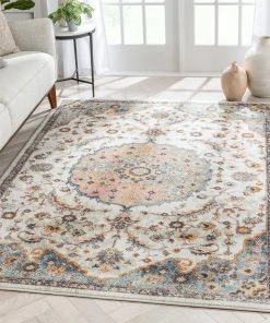 Well Woven Vintage Jena Bohemian Persian Oriental Beige Rug