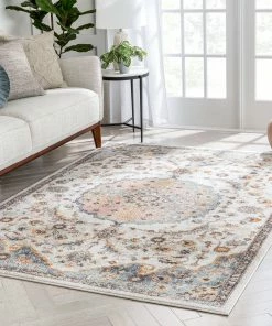 Well Woven Vintage Jena Bohemian Persian Oriental Beige Rug