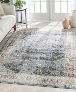 Well Woven Matlock Bohemian Eclectic Persian Blue Rug Vintage