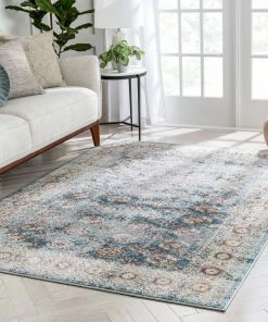 Well Woven Matlock Bohemian Eclectic Persian Blue Rug Vintage