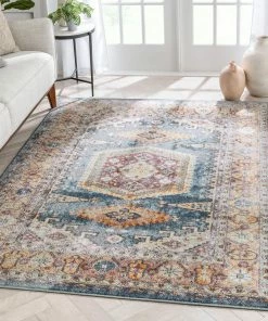 Well Woven Roswell Bohemian Eclectic Aztec Blue Rug