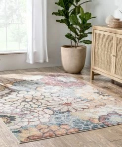 Well Woven Lissa Bohemian Eclectic Floral Blue Rug
